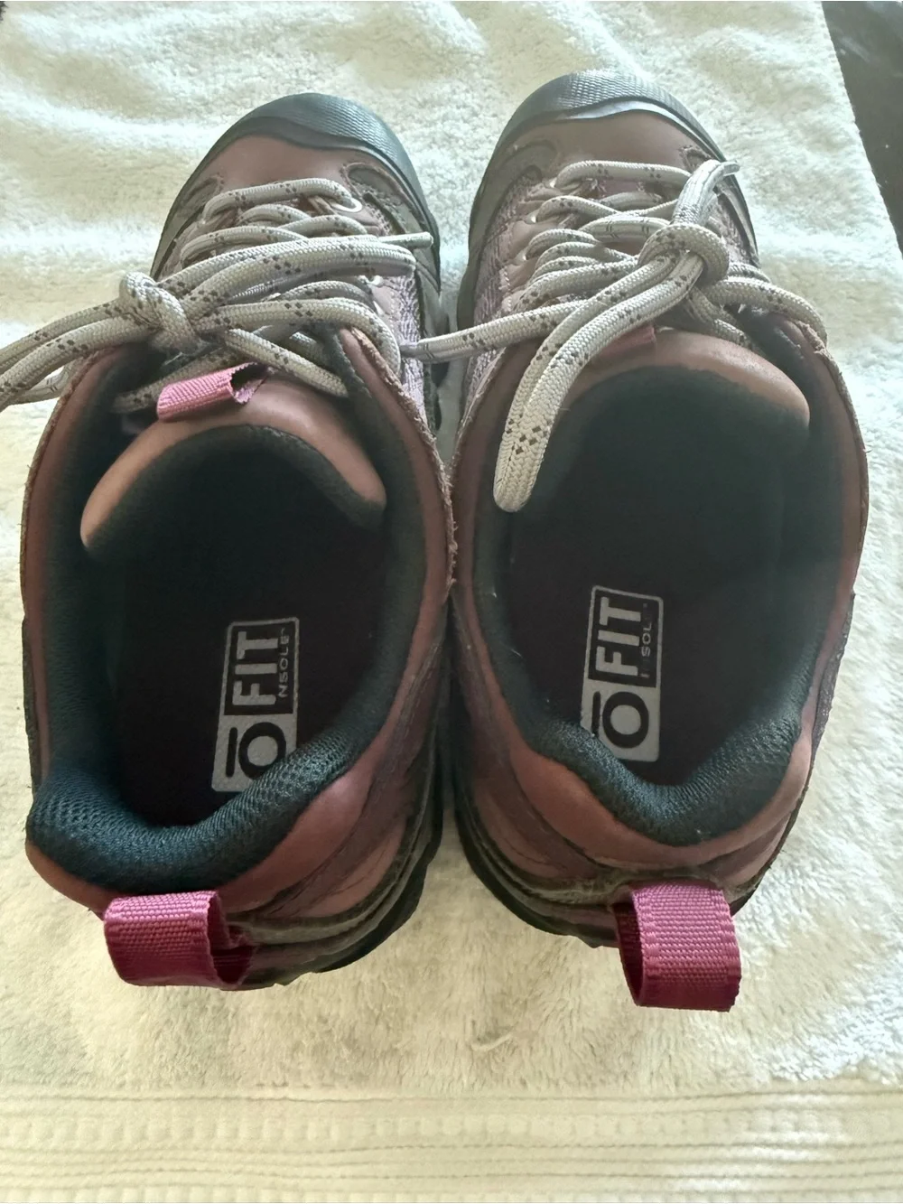Women’s Athletic Hiking Sneakers in Mauve and Charcoal